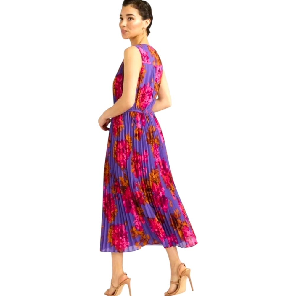 Sofia Vergara Women's Colorful Floral‎ Print Satin Midi Maxi Dress - Picture 16 of 16